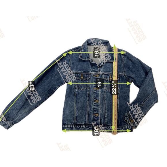 Vintage Wrangler Denim Jean‎ Jacket Womens Measures Medium No Tag USA Made - Picture 10 of 10